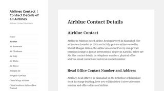 
                            7. Airblue Contact Details | Telephone Number | Office Address