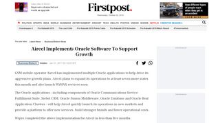 
                            9. Aircel Implements Oracle Software To Support Growth - Firstpost