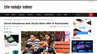 
                            6. Aircel introduces new 3G/2G data offer in Karnataka