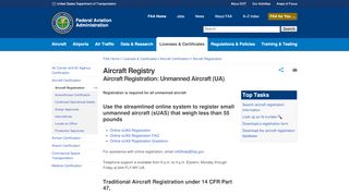 
                            7. Aircraft Registration: Unmanned Aircraft (UA) - FAA