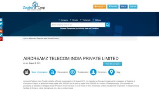 
                            1. AIRDREAMZ TELECOM INDIA PRIVATE LIMITED - Company ...