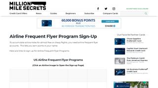 
                            2. Airline Frequent Flyer Program Sign-Up - Million Mile Secrets