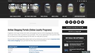 
                            5. Airline Shopping Portals (Online Loyalty Programs) | One Mile at a Time