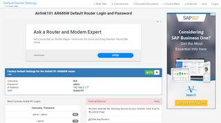 
                            8. Airlink101 AR686W Default Router Login and …