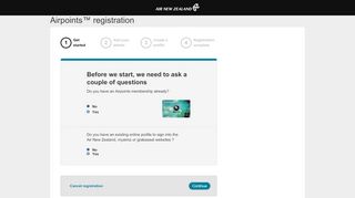 
                            1. Airpoints™ registration - Air New Zealand