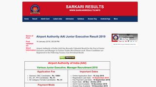 
                            8. Airport Authority AAI Junior Executive, Manager Result 2019