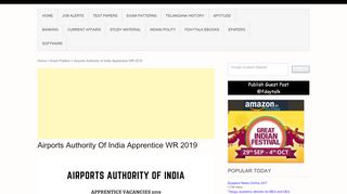 
                            3. Airports Authority of India (AAI) Apprentice …