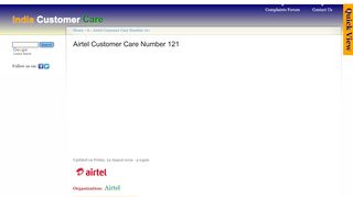 
                            8. Airtel Customer Care Number 121 | India …