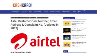 
                            5. Airtel Customer Care Number, Email & Complaint No ...