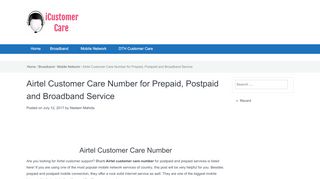 
                            9. Airtel Customer Care Number for Prepaid, Postpaid …