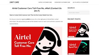 
                            5. Airtel Customer Care Toll-Free No, eMail (Contact …