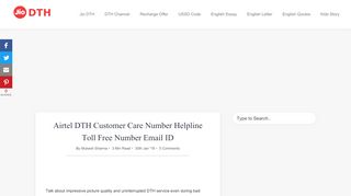 
                            8. Airtel DTH Customer Care Number Helpline Toll …