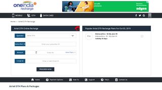 
                            11. Airtel DTH Recharge & Plans, Packages, Offers - Oneindia ...