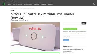 
                            3. Airtel Mifi: Airtel 4G Portable Wifi Router [Review]