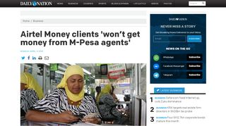 
                            9. Airtel Money clients 'won’t get money from M-Pesa agents ...