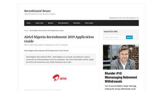 
                            2. Airtel Nigeria Recruitment 2019 Application Form Portal : Recruitment ...