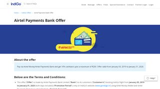 
                            10. Airtel Payments Bank Offer | IndiGo