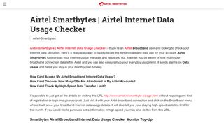 
                            3. Airtel Smartbytes | Airtel Internet Data Usage Checker