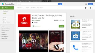 
                            11. Airtel Thanks - Recharge, Bill Pay, Bank, Live TV - Apps ...