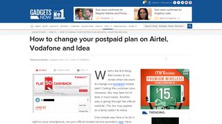 
                            8. Airtel, Vodafone and Idea Postpaid Plan: How to …