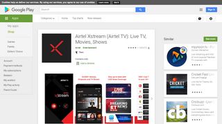 
                            9. Airtel Xstream (Airtel TV): Live TV, Movies, Shows  …