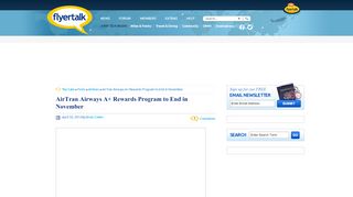 
                            7. AirTran Airways A+ Rewards Program to End in November ...