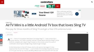 
                            8. AirTV Mini is a little Android TV box that loves Sling …