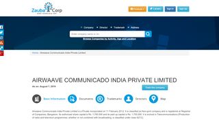 
                            9. AIRWAAVE COMMUNICADO INDIA PRIVATE LIMITED - Company ...