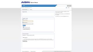 
                            9. Aisin Manufacturing Supplier Portal > Home