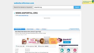 
                            4. aisportal.org at WI. Abu Dhabi International (Pvt.) School Login Page