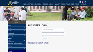 
                            4. Aitchison College:- Boarder's Login