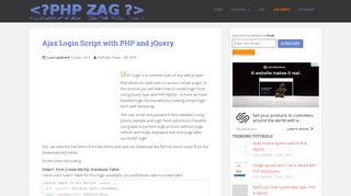 
                            7. Ajax Login Script with PHP and jQuery – PHPZAG.COM