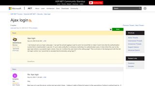
                            9. Ajax login | The ASP.NET Forums