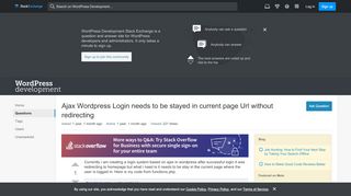 
                            6. Ajax Wordpress Login needs to be stayed in current page Url ...