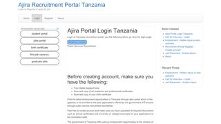 
                            3. Ajira Portal Public Service Recruitment Login Tanzania