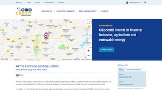 
                            4. Akme Fintrade (India) Limited - Vehicle financing and SME loans