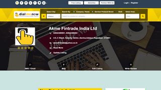 
                            9. Akme Fintrade India Ltd|Udaipur|Savina|Contact Details ...