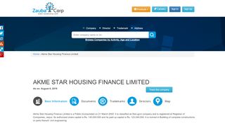 
                            5. AKME STAR HOUSING FINANCE LIMITED - Zauba Corp