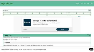 
                            6. Akp.aab.de has one IP number. The IP number is 91.222.46 ...
