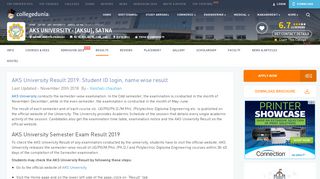 
                            5. AKS University Result 2019: Student ID login, name wise result