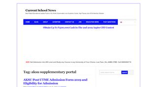 
                            1. aksu supplementary portal Archives - Current School News : Current ...