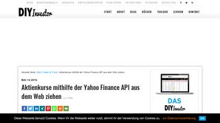 
                            3. Aktienkurse mithilfe der Yahoo Finance API aus dem Web ...