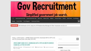 
                            9. AKTU Admit Card 2018 | Download AKTU/UPTU Exam Call Letter ...