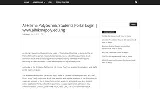 
                            5. Al-Hikma Polytechnic Students Portal Login | …