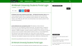 
                            6. Al-Hikmah University Students Portal Login - Schoolinfong.com