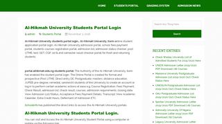 
                            7. Al-Hikmah University Students Portal Login - …