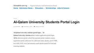 
                            5. Al-Qalam University Students Portal Login - Schoolinfo.com.ng