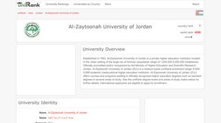 
                            4. Al-Zaytoonah University of Jordan | Ranking & Review