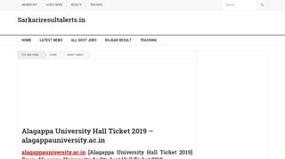 
                            4. Alagappa University Hall Ticket 2019 – …