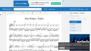 
                            7. Alan Walker - Faded sheet music for Piano download free in ...
